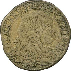 427. Lira, 1669 Argento g 6,88 mm 31,00 inv. SS-Col 594565 D/ (dal basso a s.) ALEXAND PICVS DVX MIR II Busto drappeggiato e corazzato di Alessandro II Pico a d.