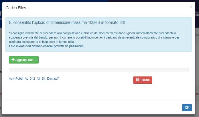 Una volta caricato un file, esso verrà memorizzato sulla piattaforma e non potrà essere modificato.