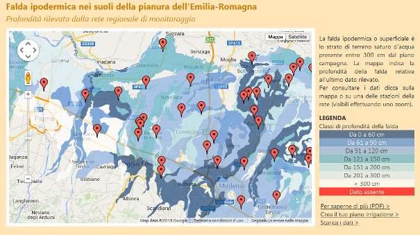 Livelli di falda Per i dati puntuali consultare mappa della falda accessibile della home page del sito del CER: http://www.consorziocer.