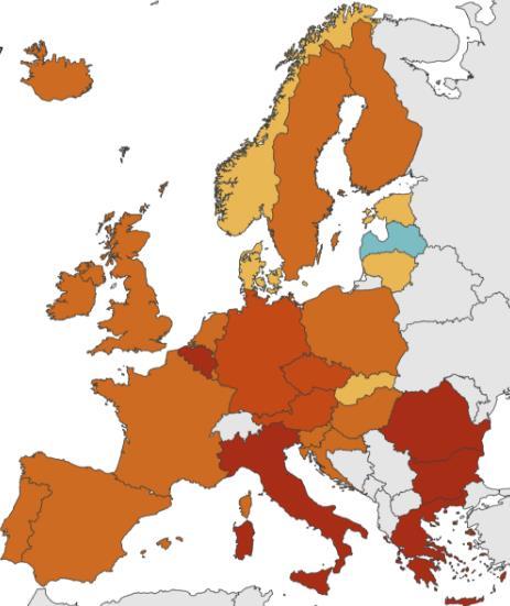 Casi di Morbillo in Europa 2017 Nel 2017 in Europa i casi di morbillo sono quasi quadruplicati passando dai 5.273 registrati nel 2016 ai 21.