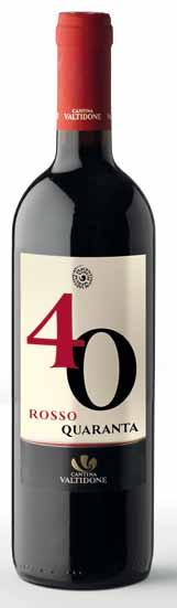 um laet ROSSO 40 Un vino fermo modernissimo, in linea col gusto di oggi, creato per il quarantesimo anniversario della Cantina e composto da uve Pinot Nero, Merlot e Bonarda, ottenuto con macerazione