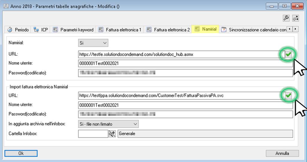 Attivando il pulsante vengono settati diversi parametri di default che sono necessari per una corretta gestione della fatturazione elettronica.