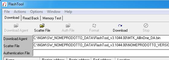 8) Quindi selezionare il tasto Download dall interfaccia del Flash Tool.