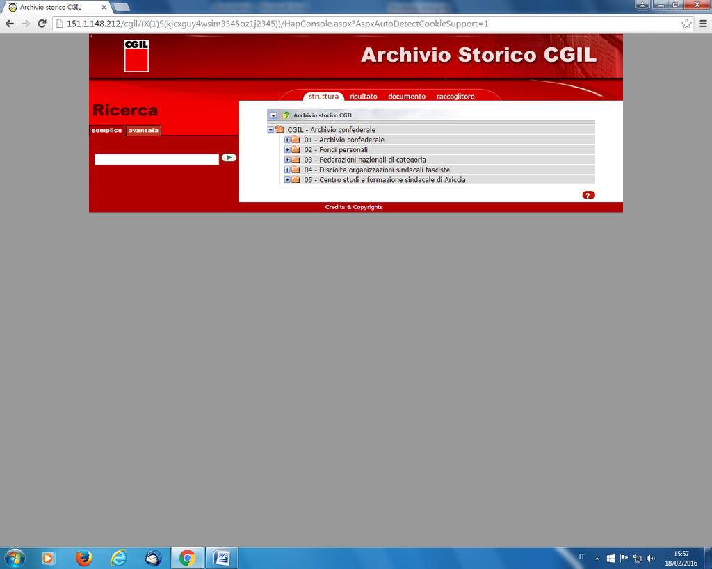 L INVENTARIO DELL ARCHIVIO CONFEDERALE È CONSULTABILE ON LINE FINO AL 1986.