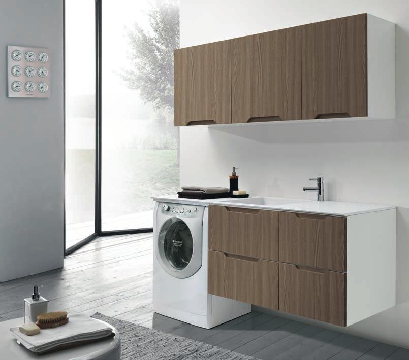 arredo lavanderia / laundry furnishing collection Flexia C _LA MANIGLIA È DISEGNATA DIRETTAMENTE NELL ANTA CON UN INCAVO ERGONOMICO CHE GARANTISCE UN OTTIMA PRESA, LASCIANDO LA SUPERFICIE UNIFORME.