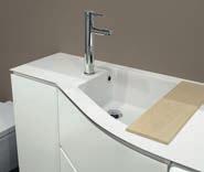 and wall units as parts of a only great system. The washtubs, integrated in the top, give continuity to the board and they are thought for a multi-functional use.