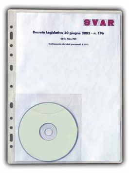 10x5 pz CD ARCHIVAL A4 PVC Clear Fino Busta A4 con tasca porta 1 CD Foratura universale 23074215 CD