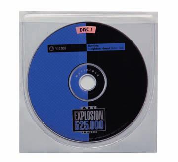 RE - AF Busta per 1 CD/DVD Aperta sul lato superiore # 23029201 CD Clearstick CD.