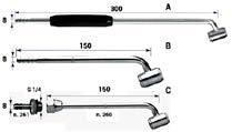 RACCORDO DI GONFIAGGIO PER TUBO DA 8 mm (FIG B) 150 mm MG10071 RACCORDO DI GONFIAGGIO PER TUBO DA 8 mm (FIG C) 150 mm MG10072 RACCORDO GONFIAGGIO A PIPA LUNGHEZZA RACCORDO DI GONFIAGGIO PER TUBO DA 8