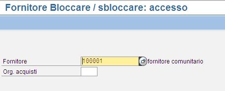 anagrafica (se non si conosce il codice del fornitore utilizzare le funzioni di ricerca attivabili tramite il pulsante match-code).