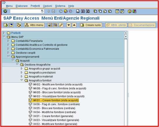 Si riporta di seguito il percorso da seguire per effettuare l