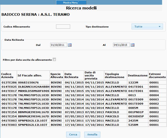 Da tal maschra si slziona il modllo rlativo l allvamnto d intrss da confrmar il sistma visualizza la sgunt figura: