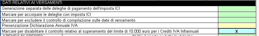 000 euro per i Crediti IVA Infrannuali. Si ricorda che: In presenza di crediti Iva infrannuali per un utilizzo complessivo inferiore a 10.