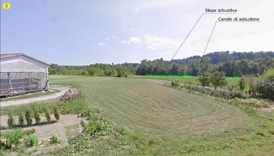 Vista dalla strada comunale in lontananza della zona dove è prevista l opera di presa, integrata a