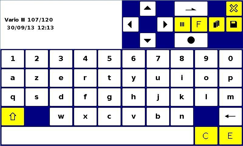 11 Commutazione a tastiera a membrana Tenendo premuto (> 3 sec) sul logo aziendale a sinistra in alto, la visualizzazione passa ad una tastiera a membrana stilizzata.