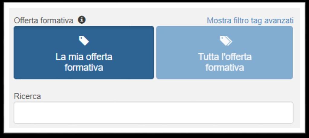 ruolo e/o contratto Tutta l offerta formativa: ti permette di visualizzare tutto il