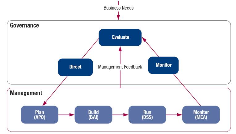 Principle 5: Separating Governance and Management Governance: considerare esigenze degli stakeholder e contesto per (EDM): Valutare le opzioni e determinare obiettivi bilanciati e condivisi