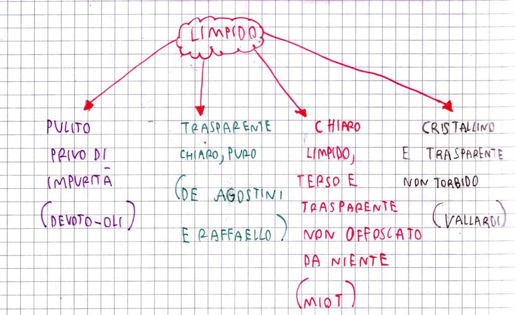 APPROFONDIAMO IL CONCETTO DI LIMPIDO Con l aiuto del VOCABOLARIO Allora, se