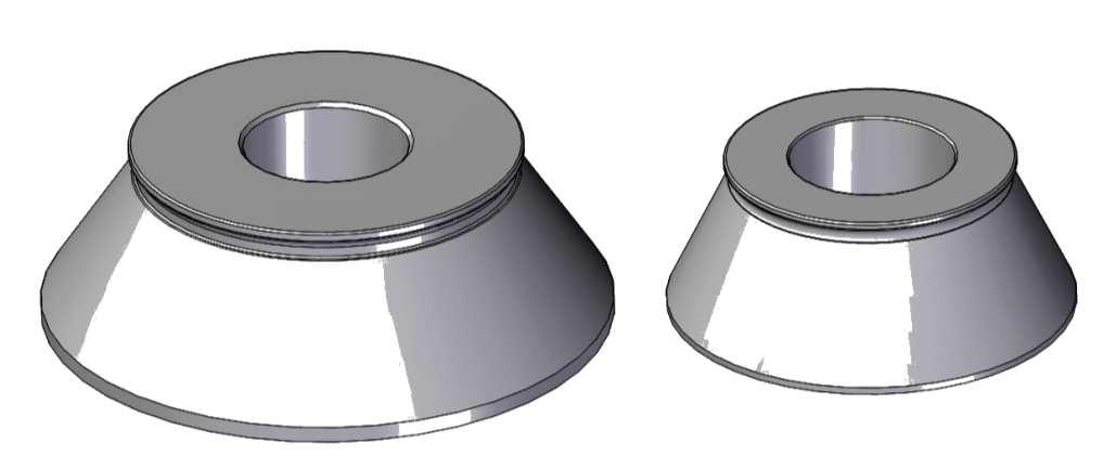 CU Universal Cone Centering Set includes: Pressing spring. Set of 4 standard cones for wheel centering (from Ø40 mm to Ø137mm).