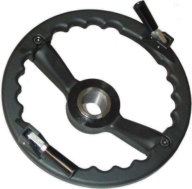 Ring nut with thraded body with handlre, ideal for manual spin balancer.