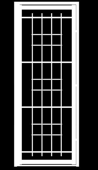 tecniche tank decor vila Telaio perimetrale acciaio zincato 40x40x2 Cilindro europeo Anta in acciaio zincato 60x40x2 Puntale antitaglio superiore ed