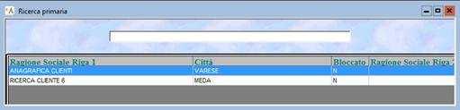 Nell elenco dei campi di ricerca selezionare, cliccando sul testo Ragione sociale riga 1, per operare la ricerca nella ragione sociale, di seguito cliccare nel campo Condizione per inserire il testo