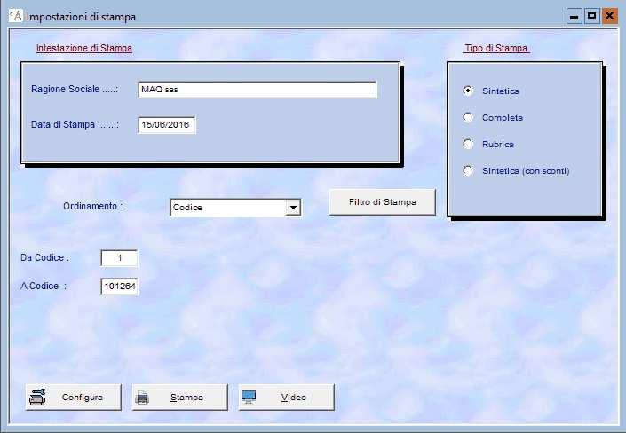 della tastiera, è visualizzata la scheda che consente d impostare i parametri di stampa, Figura 3.