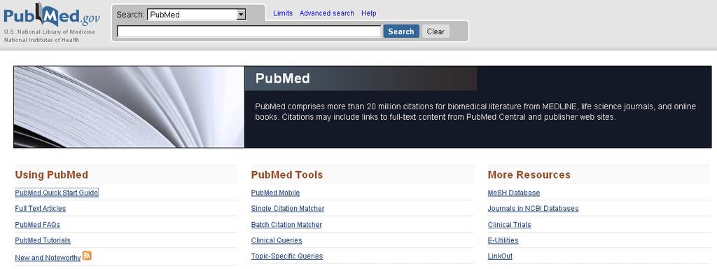 PubMed, disponibile tramite NCBI Entrez retrieval system, è stato sviluppato dal National Center for Biotechnology Information (NCBI) alla National Library of Medicine (NLM), è localizzato presso il