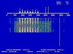 Waterfall Analizzatore di spettro audio con le stesse caratteristiche di Power Spectrum a differenza che sul monitor si vede "scendere a cascata" il segnale che lascia una traccia composta da di