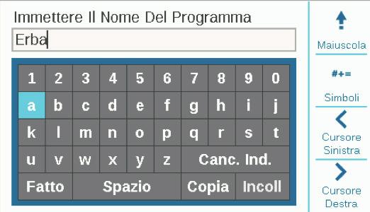 Programmazione e configurazione di base Programmazione e configurazione di base NOMI L unità ACC2 consente di assegnare nomi agli elementi, con una tastiera che appare sullo schermo nel campo Nome (o