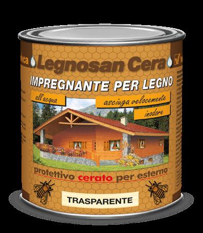 LEGNOSAN CERA impregnante protettivo per legno da esterno - finitura cerata LEGNOSAN CERA Legnosan Cera è un impregnante speciale per legno ad aspetto cerato/satinato, ideato appositamente per il