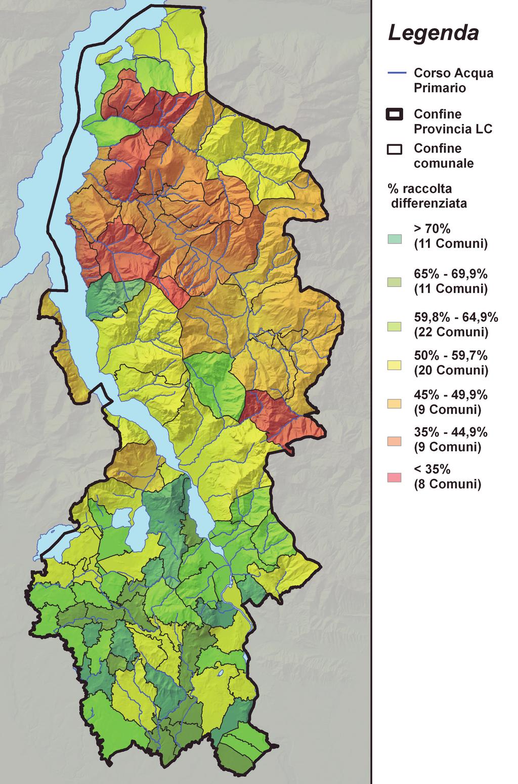 Relazione ambiente 9-09-2011 14:03 Pagina 183 RELAZIONE SULLO STATO DELL AMBIENTE 2011 L andamento delle raccolte differenziate nei comuni della provincia è molto diversificato, come si rileva dalla