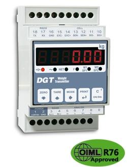 DGT1 "DGT1": TRASMETTITORE / INDICATORE DI PESO DIGITALE MULTIFUNZIONE Indicatore/Trasmettitore di peso multifunzione compatto, per montaggio a bordo quadro su barra DIN.