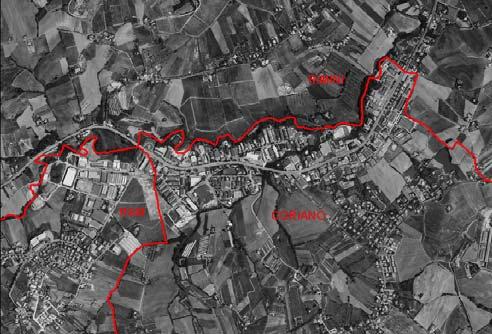 (a) (b) Fig. 7.1.1 Dominio di studio per la simulazione della ricaduta degli inquinanti provenienti dalle sorgenti industriali presenti a Cerasolo Ausa. (a) Ortofoto.