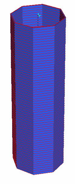Capitolo 7 - Modello a Beam della colonna Edimo Il programma permette di visualizzare gli elementi Beam in maniera più realistica adottando la visualizzazione solida dell elemento, ottenuta a partire
