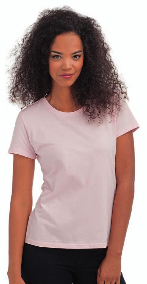 0 HA7000 p. 17 HA7100 HA7200 p. 228 Women s Crew Neck 100% cotone, T-shirt sfi ancata con cuciture laterali dalla vestibilità comfort. Etichetta Tagless.