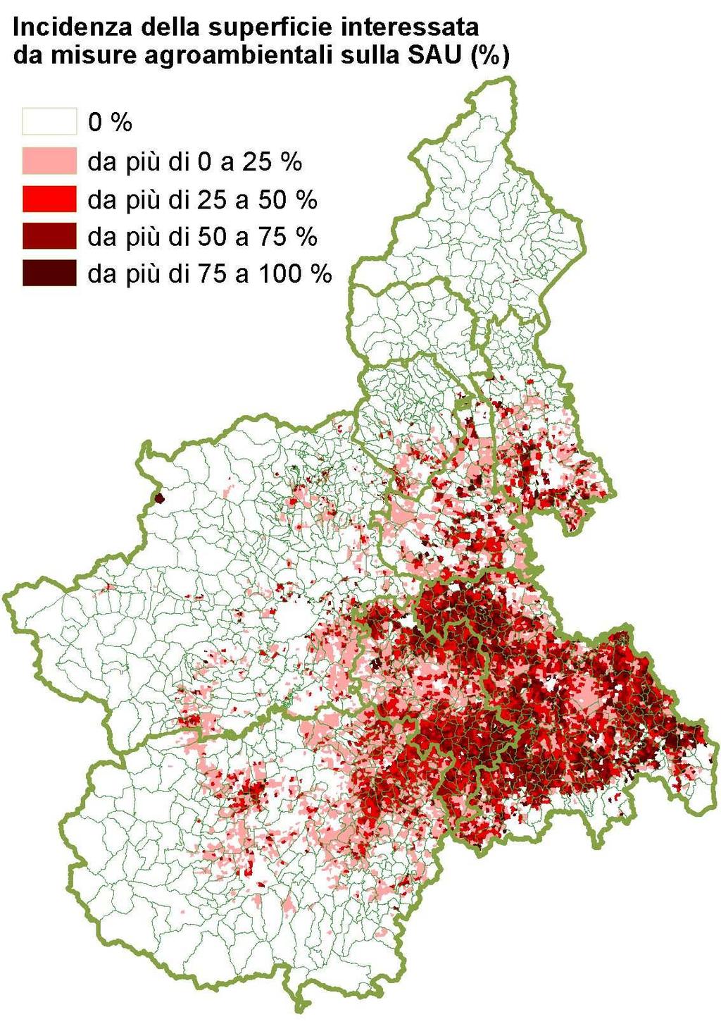 Variabile di analisi: Incidenza (%) della superficie interessata dalla misura F