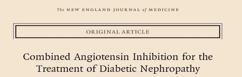 The VA NEPHRON-D Study 1448 patients with type 2 diabetes UACR 3