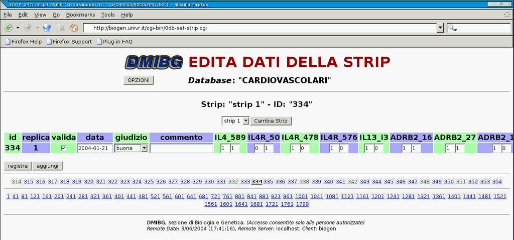 Memorizzazione di una striscetta Università