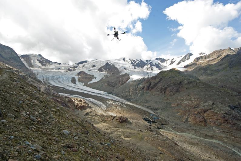 Il secondo test: Settembre 2016 Rilevamento ghiacciaio Forni con APR quadricottero APR