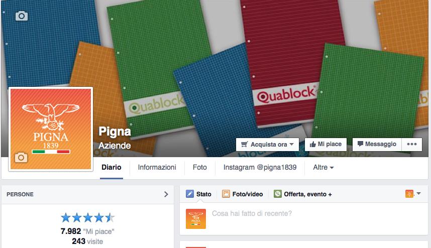 Brand Pigna Gestione Pagina Facebook