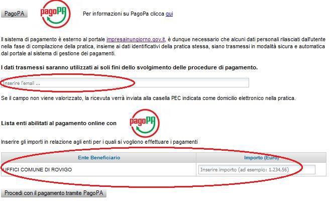 Pagare con pagopa (nodo dei Pagamenti) L utente dopo aver selezionato pagopa vedrà apparire un nuovo campo (il secondo cerchiato in rosso, nell immagine)