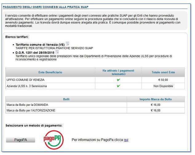 seguente pagina che riporterà le indicazioni sia sugli oneri sia sui