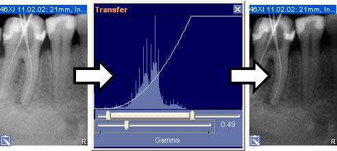 3 Uso 3.7 Strumenti di analisi Tonalità intermedia più scura Esempio di schermata Spostare il cursore verso sinistra. L'andamento della funzione "Trasferimento" mostra una curva verso il basso.