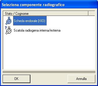 3 Uso Sirona Dental Systems GmbH 3.6 Esecuzione della radiografia 3.6.3.5 Funzionamento con più apparecchi radiografici intraorali Finestra di dialogo per la selezione Funzionamento con più