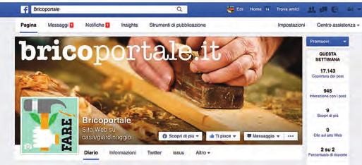 social media Facebook (57.379 Likers) Da ai BRICOPORTALE.IT è presete sui social e i particolar modo su Facebook, dove la sua pagia (www.facebook.