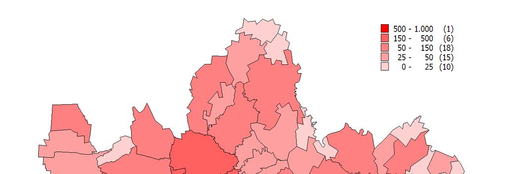 Figura 24: Distribuzione I semestre per macroaree provinciali Monza e Brianza.