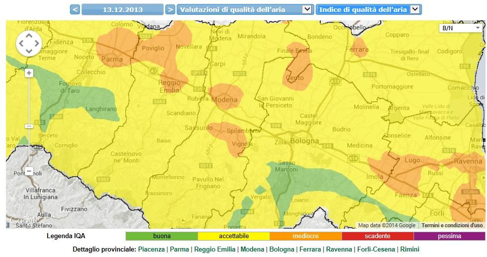 QUALITA' DELL'ARIA DELLA PROVINCIA A CONFRONTO CON LA QUALITA' DELL'ARIA DI FINALE Qualità dell'aria a livello provinciale basato sui valori di