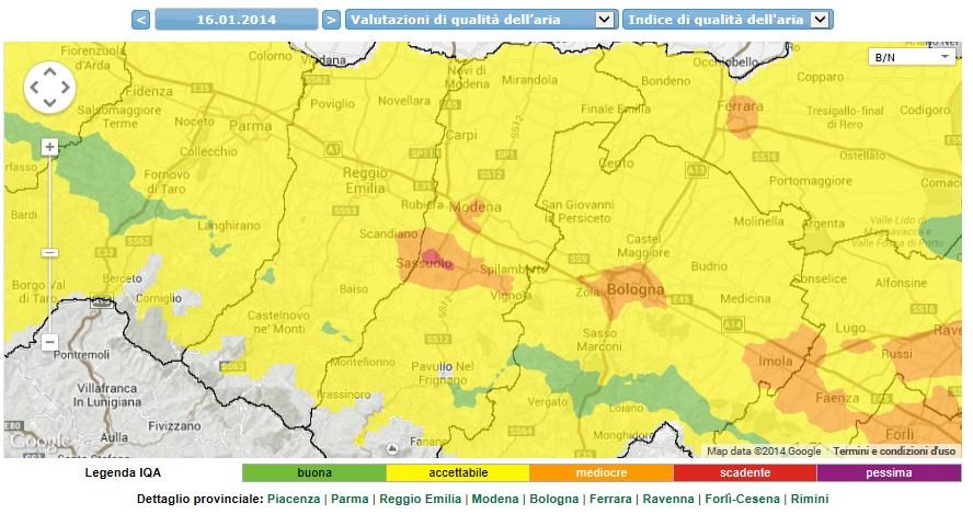 QUALITA' DELL'ARIA DELLA PROVINCIA A CONFRONTO CON LA QUALITA' DELL'ARIA DI FINALE Qualità dell'aria nel Comune di Finale Emilia basato sui valori