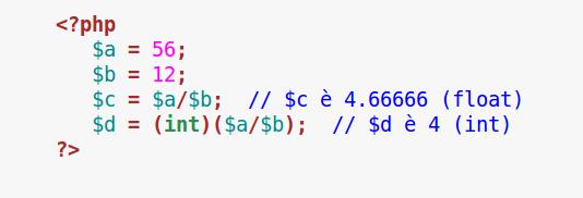 Tipi di dato I tipi di dato non devono essere impostati dal programmatore ma sono assunti automaticamente dal compilatore PHP È possibile verificare il tipo